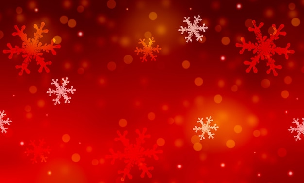 Red christmas background with snowflakes