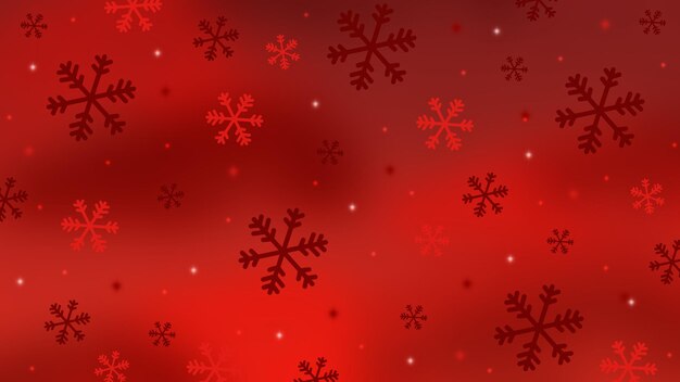 Photo red christmas background with snowflakes