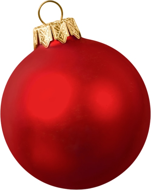 Red christmas ball isolated on white background