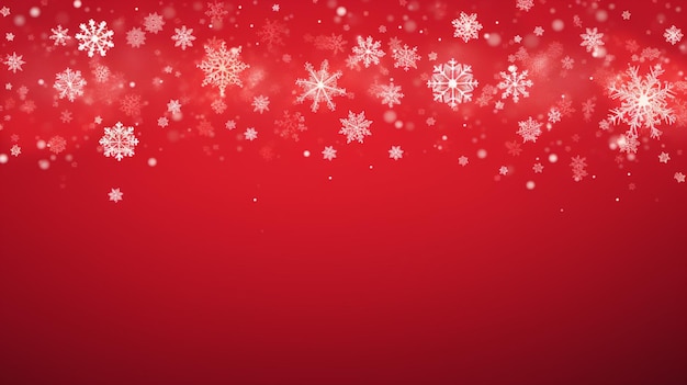 Red christmas banner with snowflakes Merry Christmas and Happy New Year greeting banner Horizontal new year background headers posters cards website