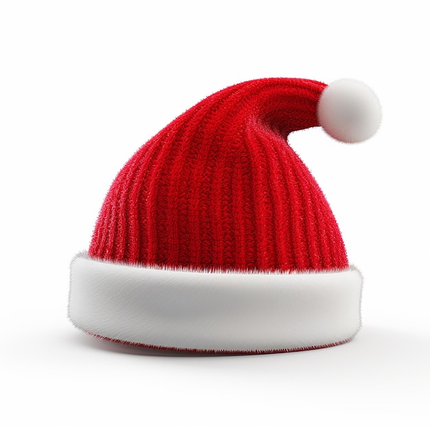 red christmas hat on white background