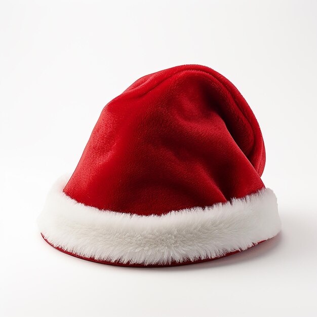 red christmas hat on white background