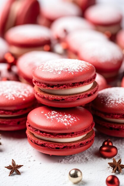 Red christmas macarons deligh