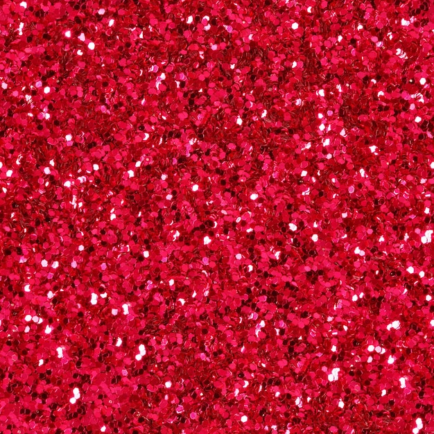 Red Christmas texture from glitter Seamless square texture High resolution photo