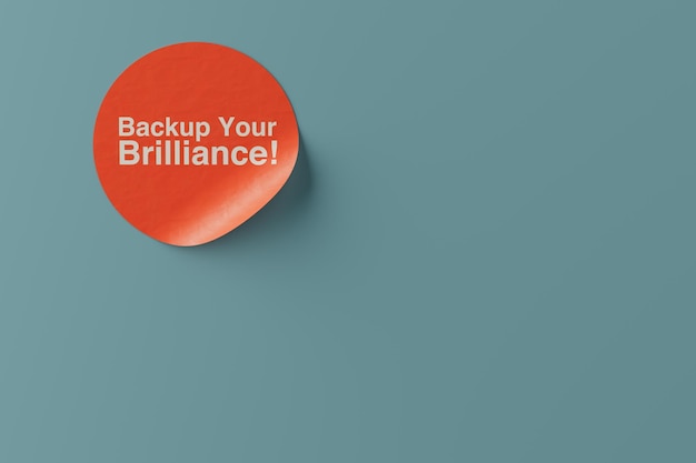 レッド・サークル・ノート・スティック - Your Brilliance アブストラクト・スローガン 3Dレンダリング