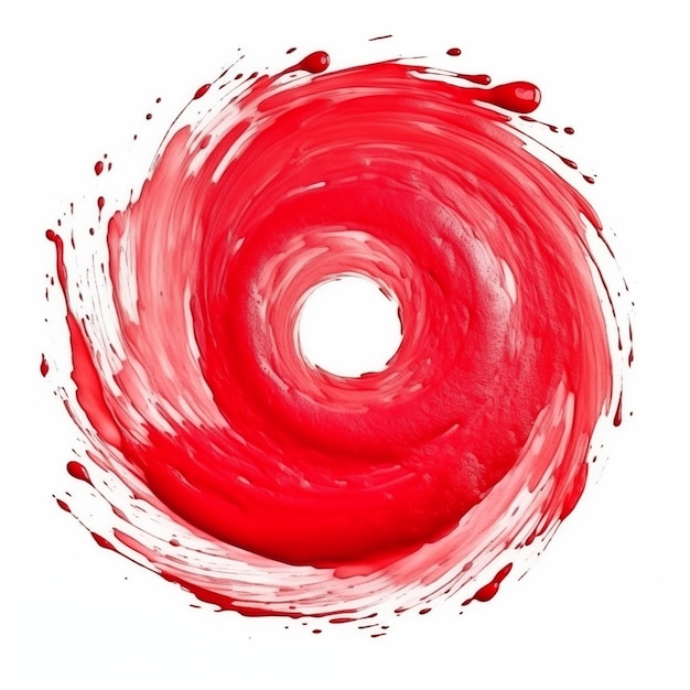 Photo red circle swirl watercolor brush stroke