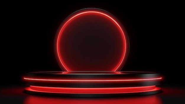 A red circle with red lights on it