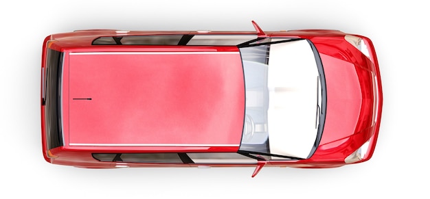 City car rossa con superficie vuota per il tuo design creativo