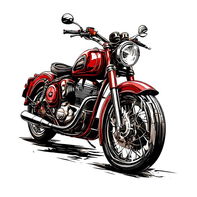 Photo red classic motorcycle
