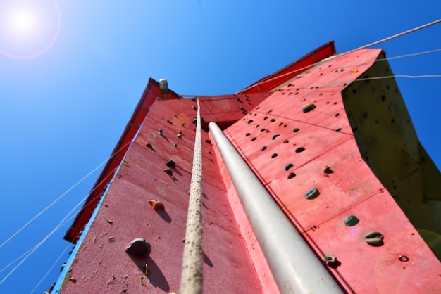 Red climbing wall