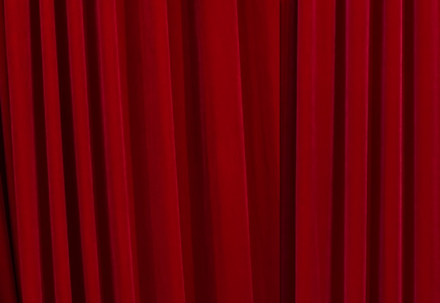 Red closed Curtains