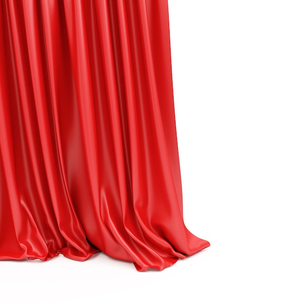 Red Cloth Fabric or Curtain isolated