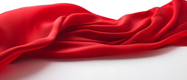 Red cloth floating on white background