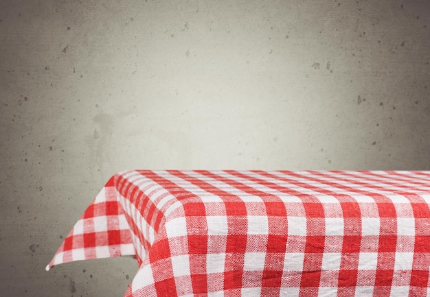 Red cloth napkin on table top