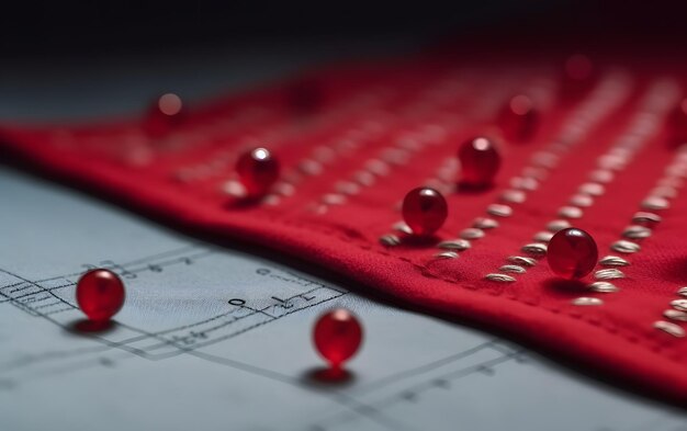 Photo a red cloth with the word sequins on it