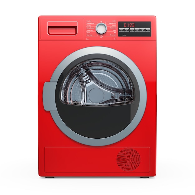 Red clothes dryer front view 3D rendering