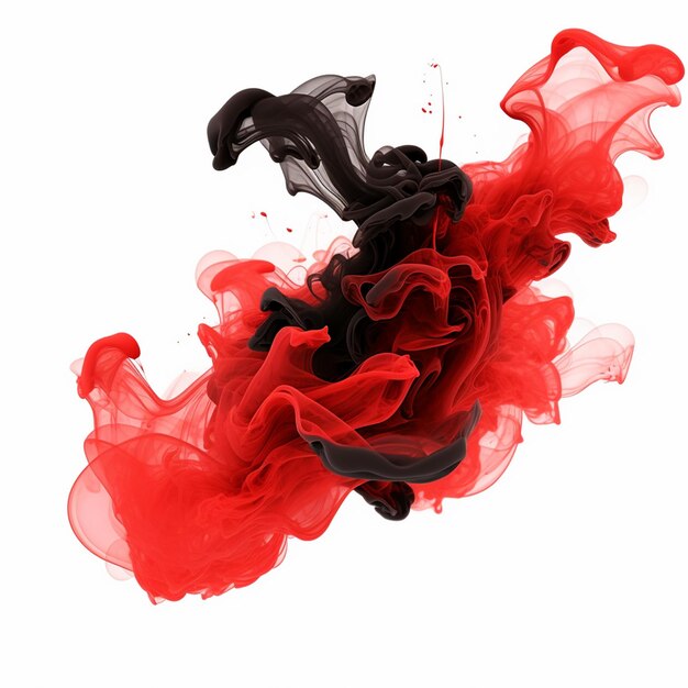 Photo red cloud of ink