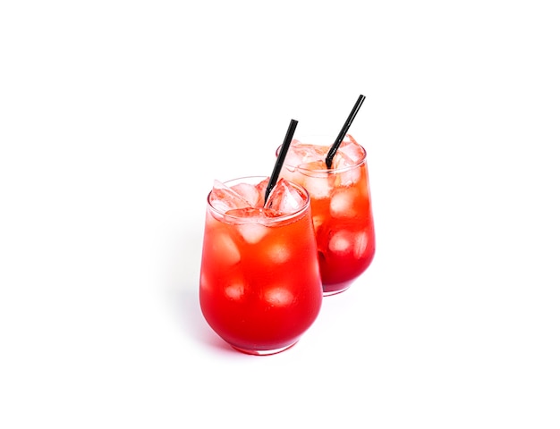 Photo red cocktail isolated.