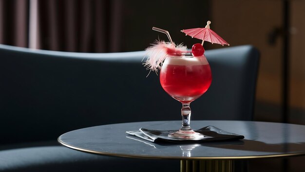 Red cocktail on the table