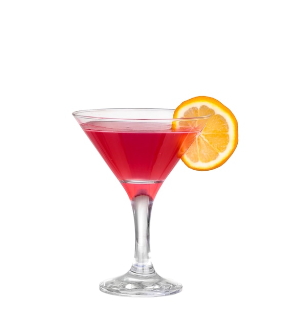 Cocktail rosso con isolato su bianco