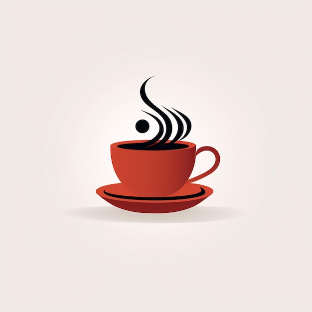 a red coffee cup with smoke