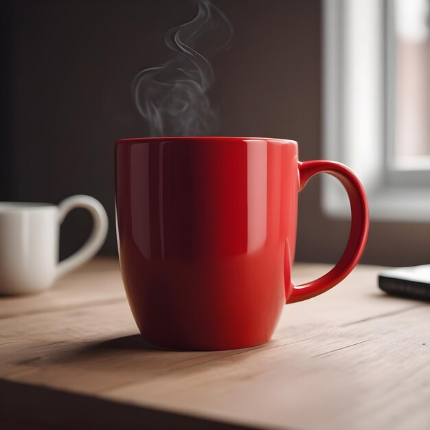 red coffee mug mockup