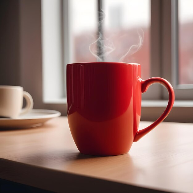 red coffee mug mockup