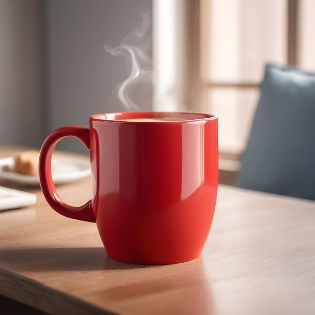 red coffee mug mockup