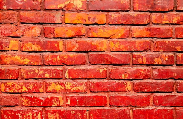 Photo red color brick red old wall background texture