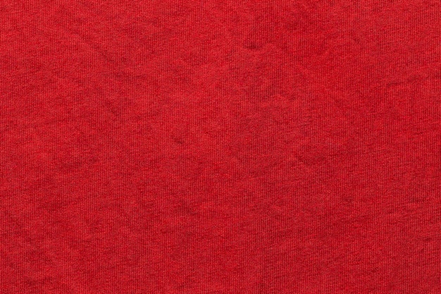 붉은 색 직물 천으로 폴리 에스테르 질감과 섬유 배경