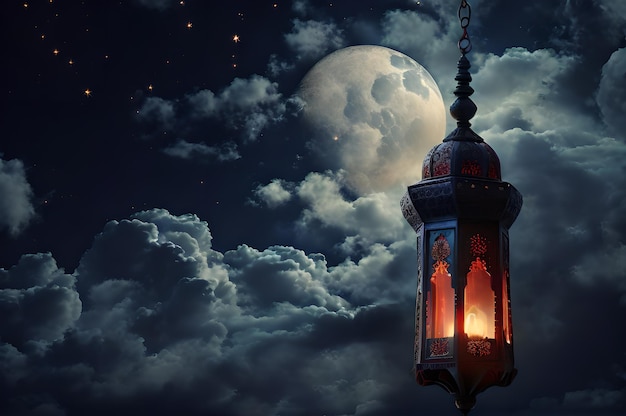 красный фэнтези стиль фонарь Рамадан исламский праздник фон обои