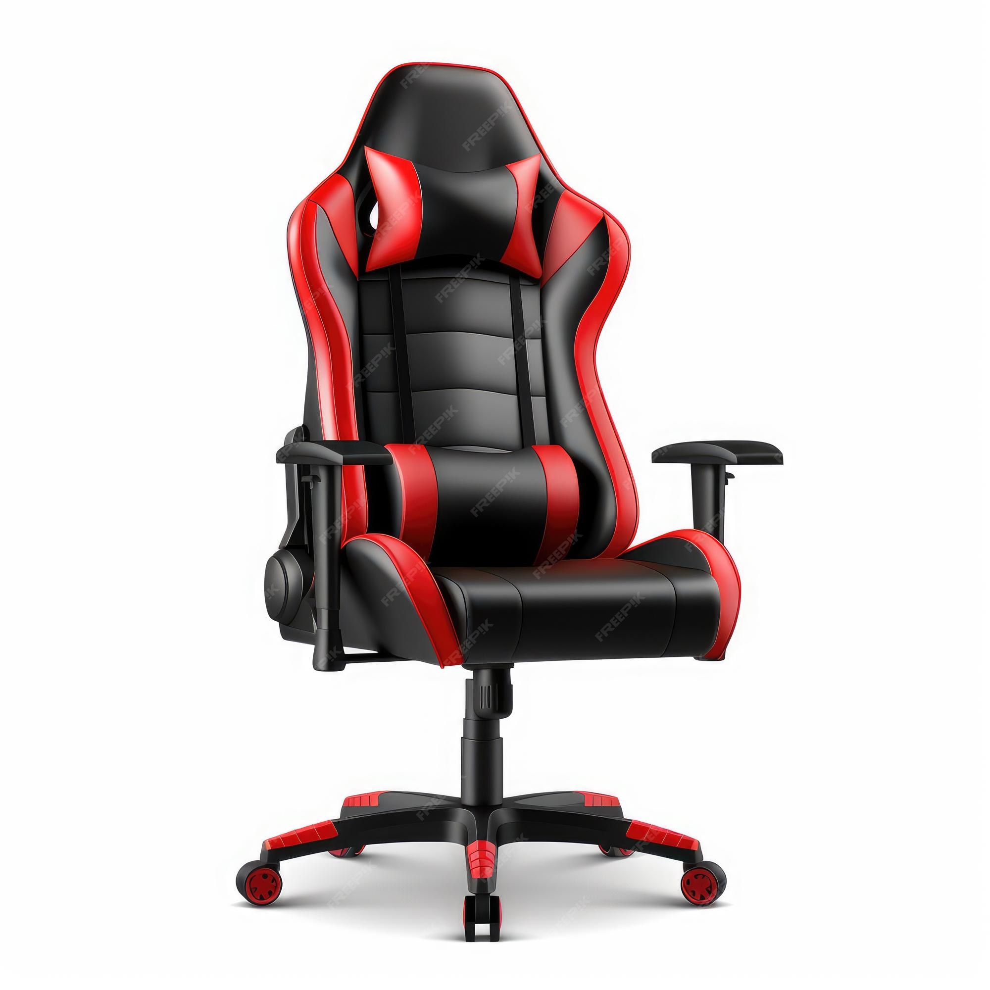 Premium Photo | Red color gaming chair isolated on white background