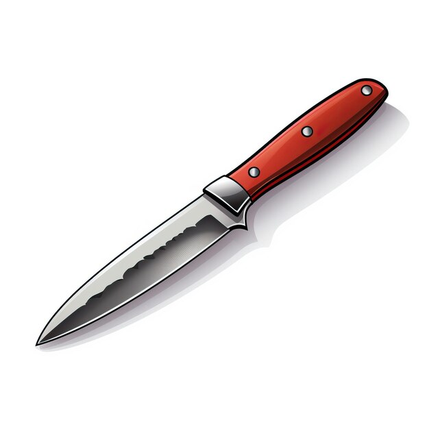 Foto colore rosso coltello cartone animato vettore sfondo bianco isolato