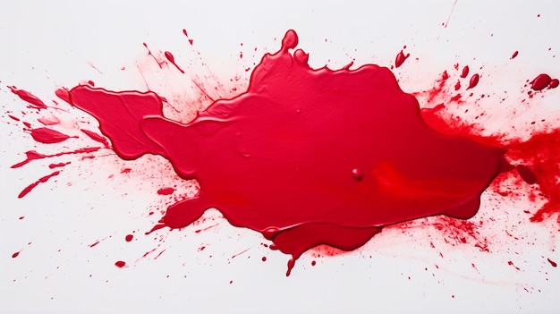 Red color paint splatter on isolated background