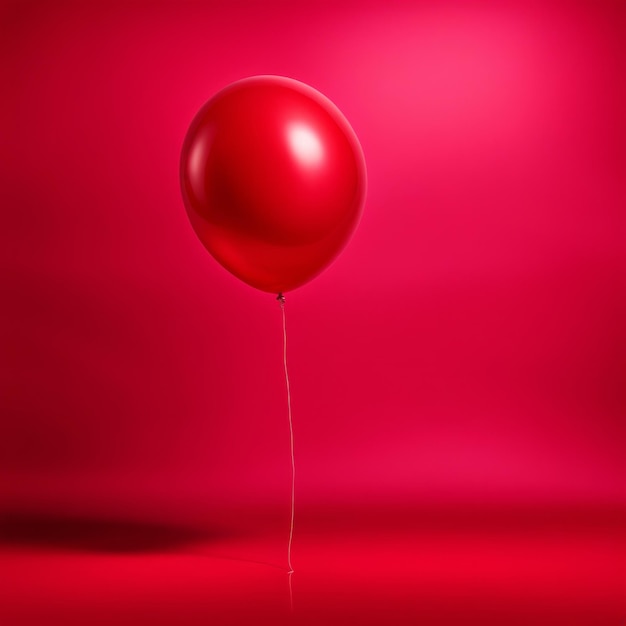 Red color shaped balloon isolated on red background