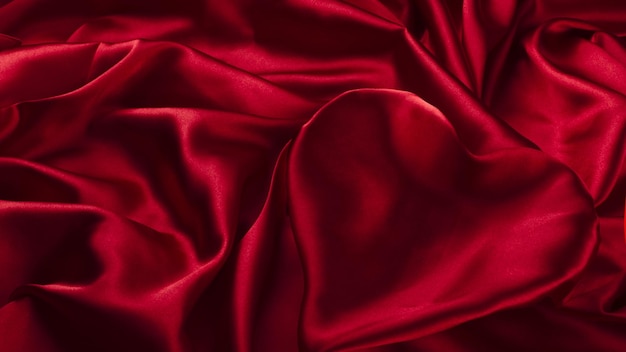 Red color silk fabric background