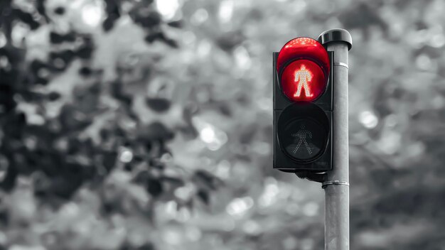 Red color on the traffic light