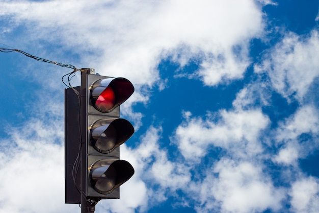 Red color on the traffic light