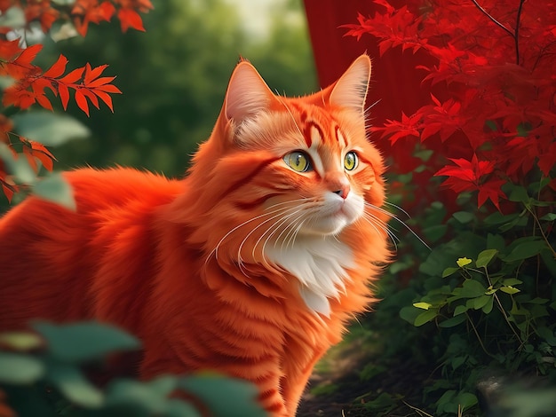 A red color uncommon cat