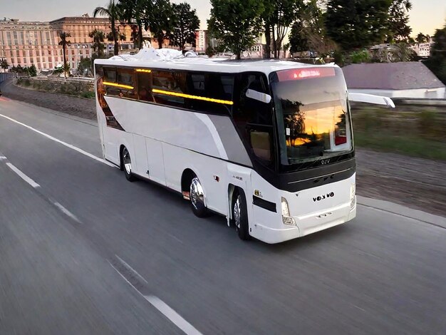 red color Volvo Bus Ai image