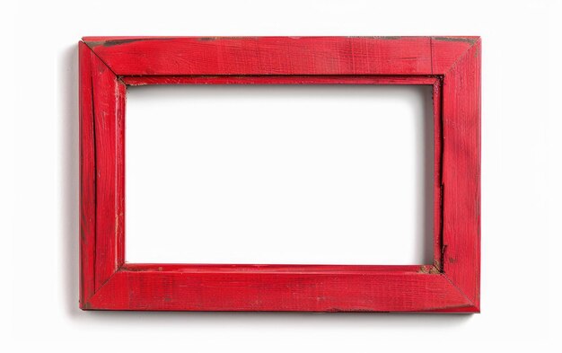 Red color wooden photo frame