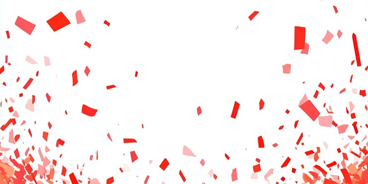 Photo red confetti on white