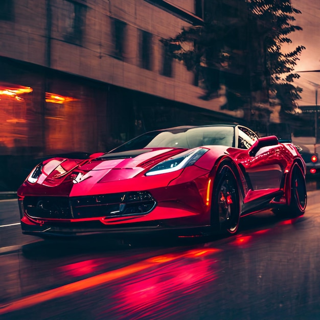 Photo red corvette