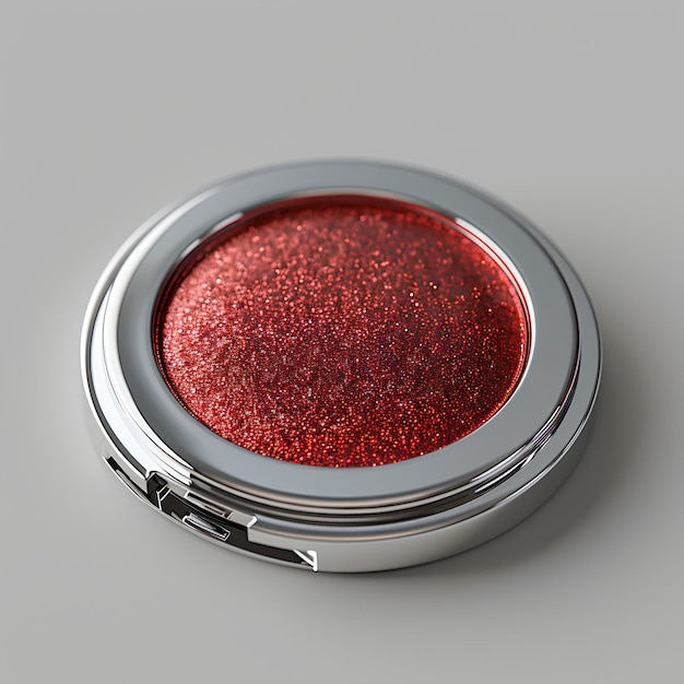 A red cosmetics compact or shadow