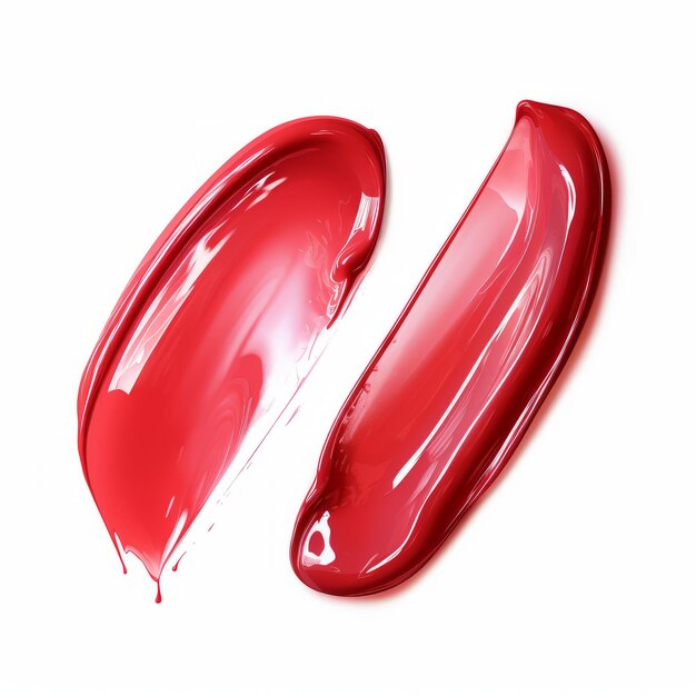 Red cosmetics lipstick smear Cream makeup texture