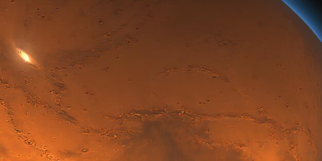 赤い宇宙エネルギー。深宇宙の火星と星