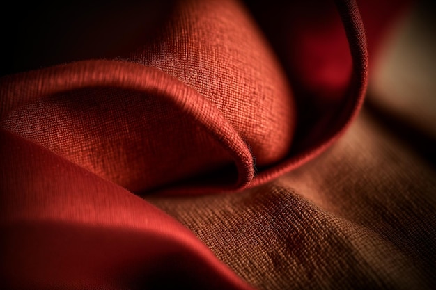 red cotton linen close up