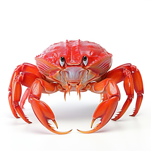 Red crab isolated on white background