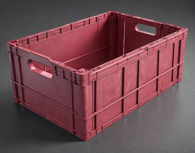 a red crate with a lid