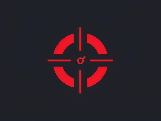 Photo a red crosshair logo on a black background